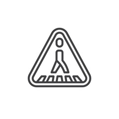 Pedestrian Crossing Sign line icon