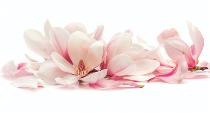 Magnolia, petals, isolated on white background