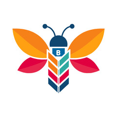 Create a logo that combines the firefly with educational elements like books, pencils
