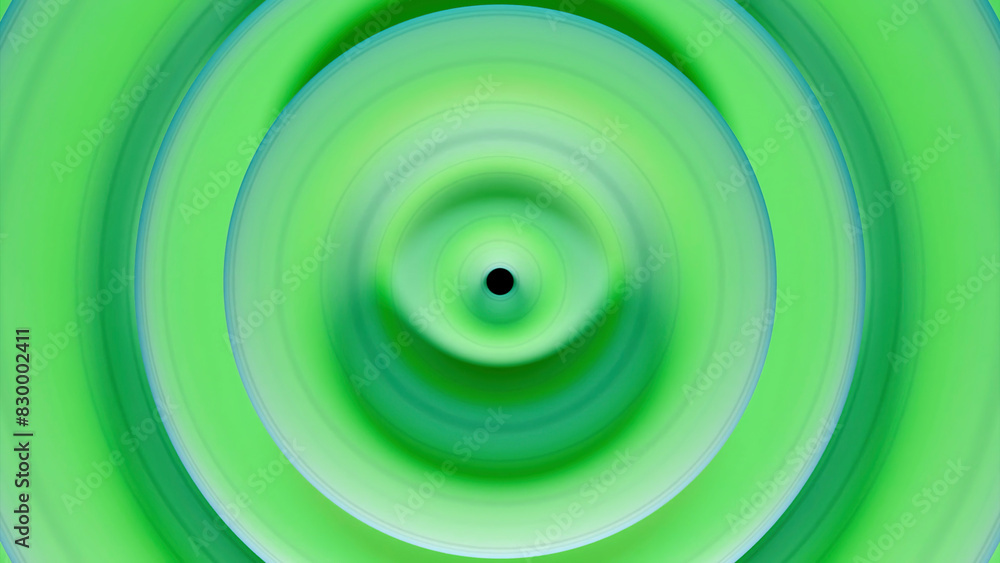 Poster hypnotic animation of moving wave from drop. design. circular waves on surface of colored liquid. ba