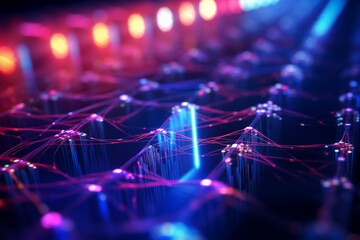 single photons traveling through a fiber optic network connected to a quantum computer