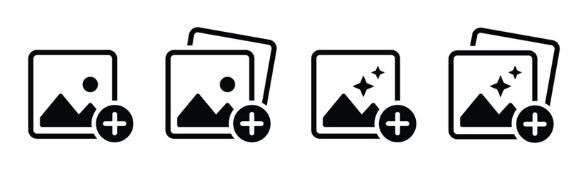 Add image icon. Add picture icon. Photo icon, vector illustration