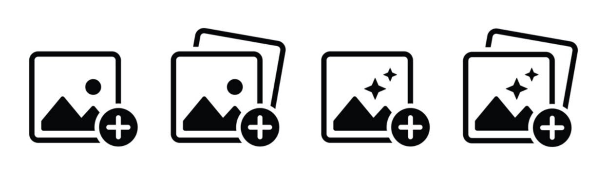 Add image icon. Add picture icon. Photo icon, vector illustration