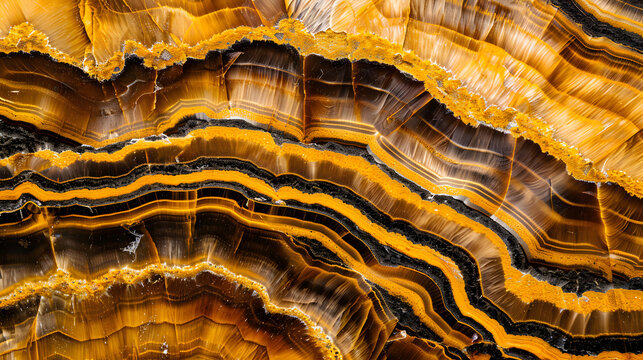 Tiger's eye Stone texture, background. Generative AI.