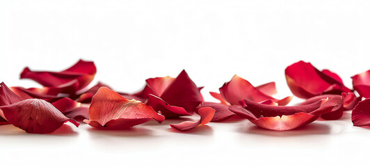 Rose, petals, isolated on white background