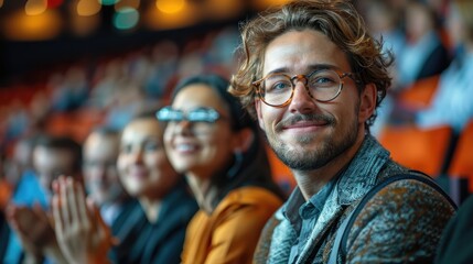 Fototapeta premium Target growth, finance team and diversity of business group clapping for support and happiness. Company success. Generative AI