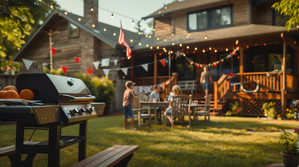 Obraz premium Celebrate the Spirit of Freedom: A Vibrant and Patriotic Independence Day Filled with Festive Parades, Spectacular Fireworks, and Heartwarming Family Gatherings Across the USA