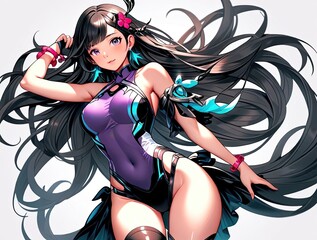 A young woman juggles shopping bags, a satisfied smile hinting at a successful shopping spree