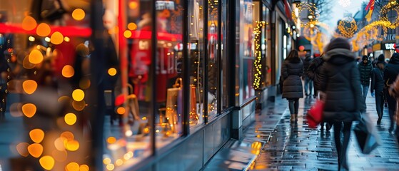 Obraz premium Detailed image of a Black Friday banner on a storefront, highlighting the deals and inviting atmosphere, ideal for retail marketing