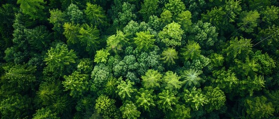 Aerial view of a dense forest canopy.