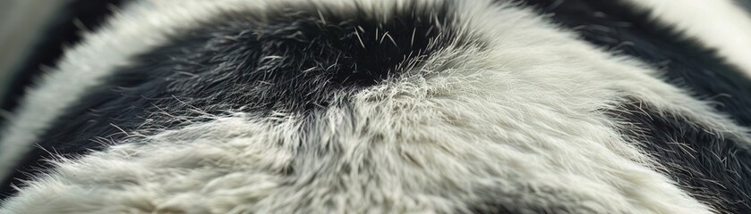 Close shot of a panda fur, revealing the unique color pattern and texture, perfect for endangered species awareness