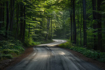Obraz premium forest, summer, road, lighting, photo, sony