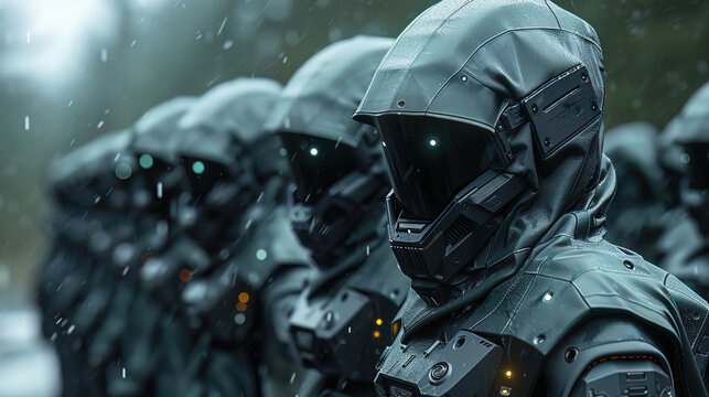 Cyborg operatives with adaptive camouflage penetrate deep behind alien lines to gather critical intelligence