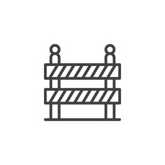 Road Block line icon