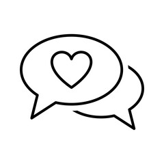 Speech bubbles with hearts. Messenger conversation. Love message concept.
