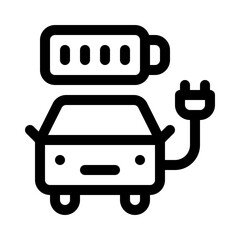 electric car line icon