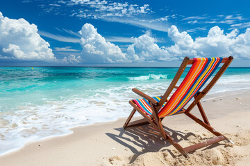 lounge chairs on the beach