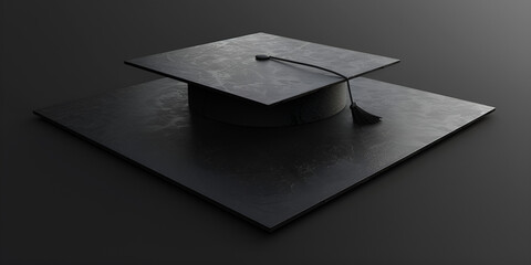 Graduation cap icon graduate education learning concept isolated on the dark background