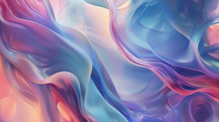 Naklejka premium Flowing Shapes with Soft Gradient - Abstract Digital Painting