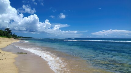 Obraz premium The azure sky sandy beach and the ocean