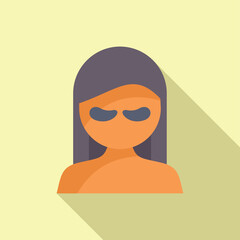 Vector illustration of a stylized woman's face with sunglasses, in flat design style