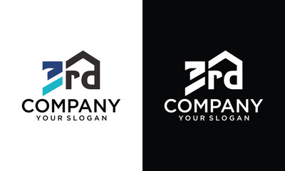 DR letter logo design on luxury background.  3 RD monogram initials letter logo concept. DR icon design. RD elegant and Professional white color letter icon