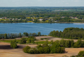 Next to Aulejas lake  (Aulejs). Village  Auleja --Landscape, Latvia, in the countryside of Latgale.