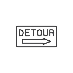 Detour sign line icon