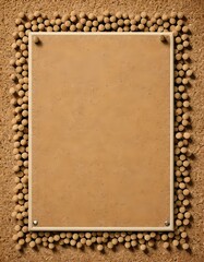 brown cork-board message board with pins, frame border