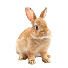 Obraz premium Adorable Brown Rabbit on White Background
