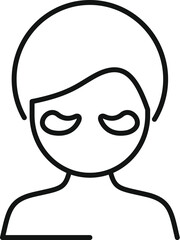 Simplified line drawing representing a human face for icons or logos