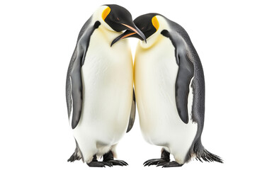 Fototapeta premium Emperor Penguins Couple Isolated On White Background