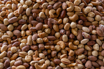 Fresh mixed nuts sold in the market