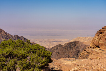 Stunning View of Jordan Valley and Israel from Petra, Jordan - Serene Desert Landscape