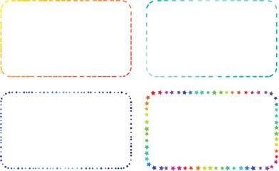 シンプルフレーム　点線　破線	グラデーション