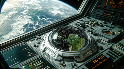 Futuristic Space Module Complex Quantum Mechanism Intricate Astronomical Clock An Elaborate Scientific Device Showcasing Advanced Technology and Precision Engineering in a Laboratory Setting Wallpaper