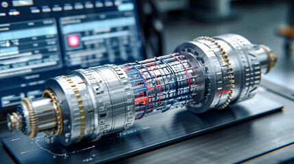 Futuristic Space Module Complex Quantum Mechanism Intricate Astronomical Clock An Elaborate Scientific Device Showcasing Advanced Technology and Precision Engineering in a Laboratory Setting Wallpaper