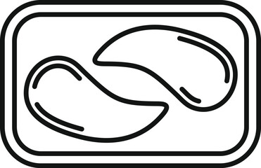 Handdrawn minimalist peanut icon line art in black and white, suitable for vegan, organic, and vegetarian product labels, with editable stroke and simple outline design