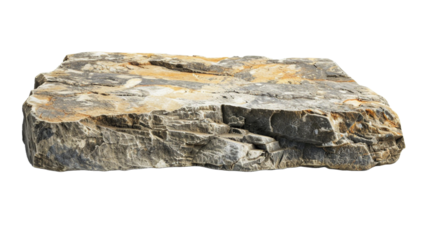 Product presentation, raw stone podium on transparent png background. 

