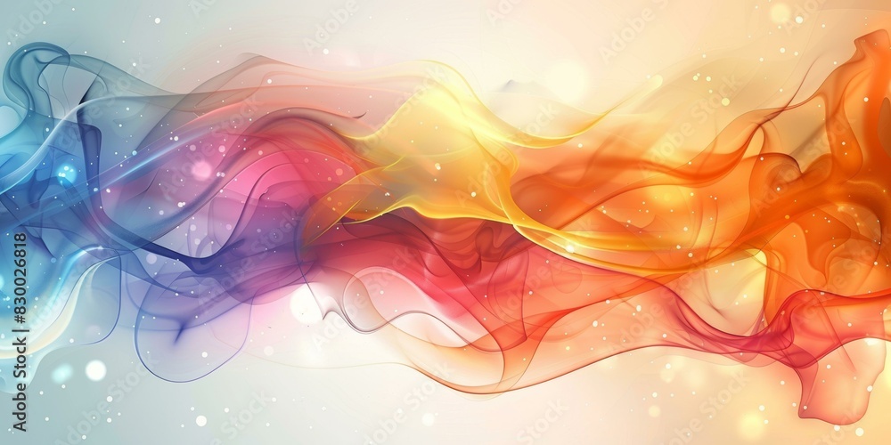 Poster Wavy and Colorful Illusion Digital Painting