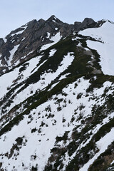 残雪の丸山から西穂
