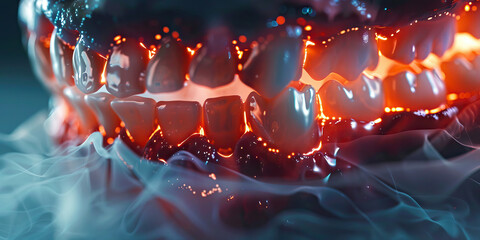 Tooth Sensitivity: The Sharp, Shooting Pain of Sensitive Teeth - Visualize a scene where teeth feel sensitive to hot, cold, or sweet stimuli, causing sharp, shooting pain