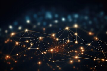 Obraz premium Abstract image of a neural network. The concept of the Internet, big data and artificial intelligence.