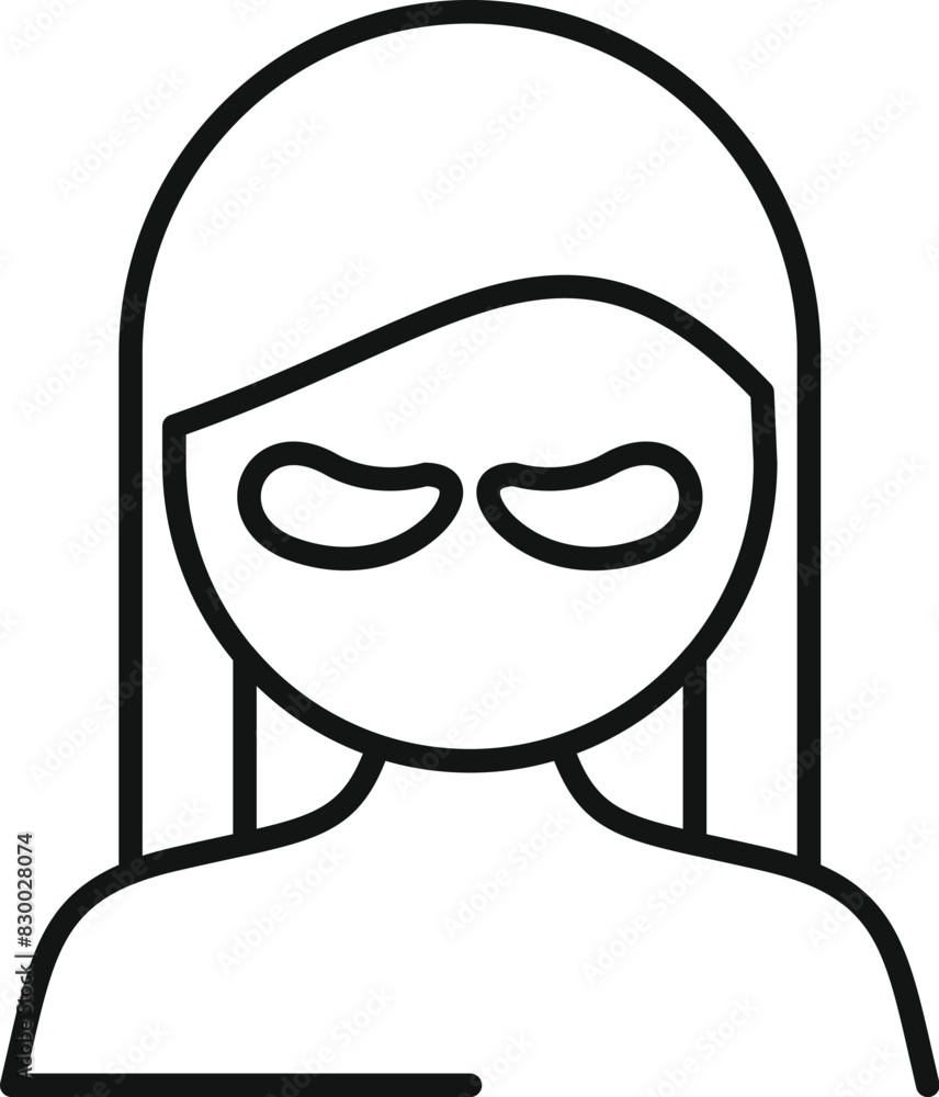 Poster minimalist and modern female avatar line icon for simple user profile in web and mobile app design. 
