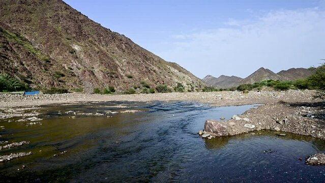 Beautiful Natural Water Resource in United Arab Emirates After Rainy Season