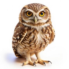 Small Owl Standing on Its Hind Legs. Generative AI