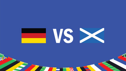 Germany And Scotland Match Design Emblem Flag European Nations 2024 Teams Countries European Germany Football Symbol Logo Vector Illustration