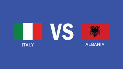 Italy And Albania Match Design Emblem European Nations 2024 Teams Countries European Germany Football Symbol Logo Vector Illustration