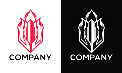 Letter e hand vector fire logo design