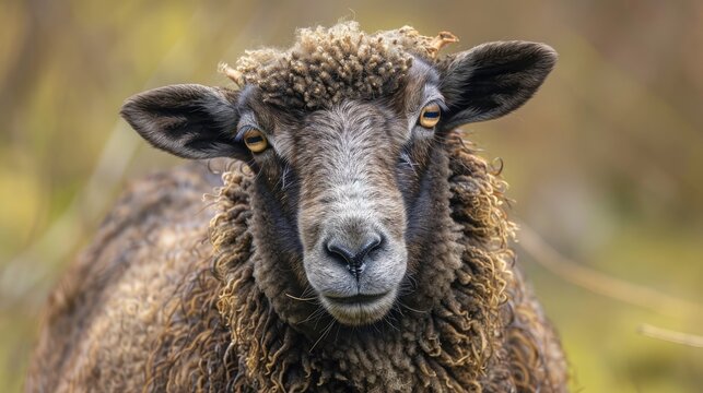 Close up image of a female ouessant sheep